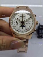 Replica Swiss Longines Chronograph Watch Rose Gold